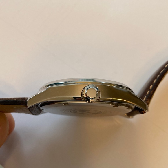 Citizen Eco Drive 8635-S083796 watch silver dial, brown leather strap, stainless - Picture 11 of 16